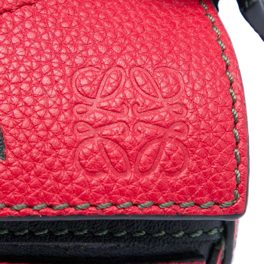 LOEWE Paulas Ibiza Mini Calfskin Watermelon Puzzle Satchel Red Leather Very good - Box View