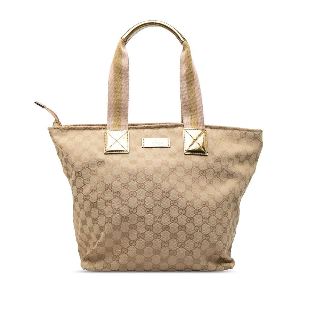 Gucci GG Canvas Web Tote Beige Very good condition - Front View