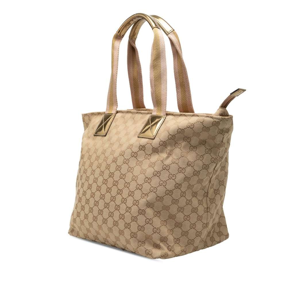 Gucci GG Canvas Web Tote Beige Very good condition - Back View