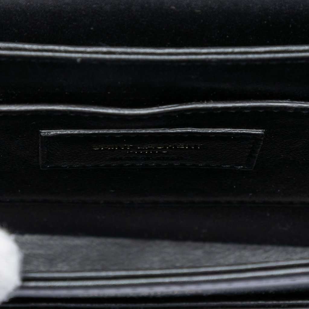 Saint Laurent Small Canvas Striped Solferino Satchel In Box Black Very good condition - Model View