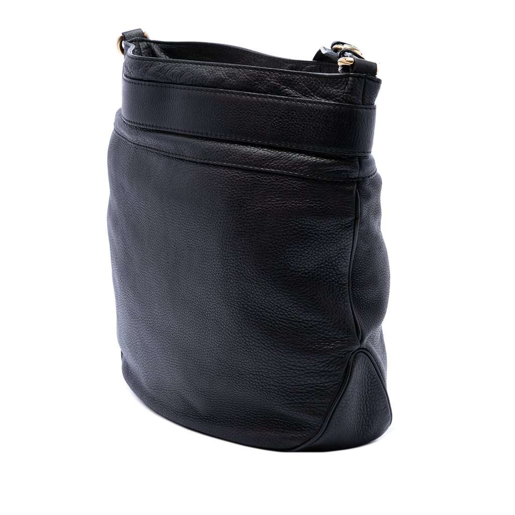 Gucci Large Calfskin Ride Shoulder Bag Black Leather Good - Back View