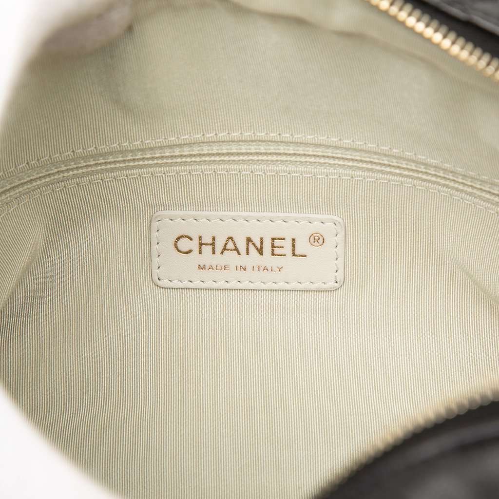Chanel CC Quilted Lambskin Tweedy Bowler Bag Black Leather Very good condition - Box View