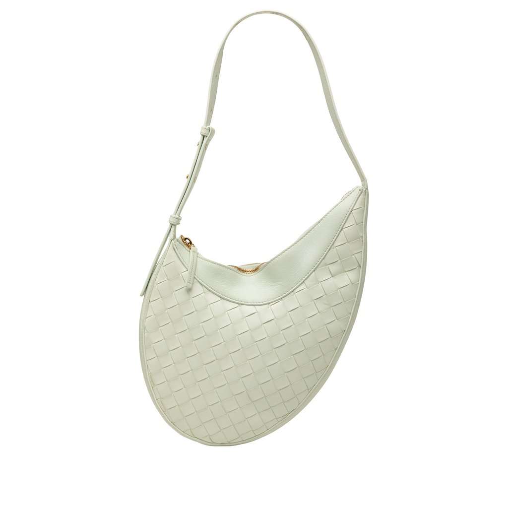 Bottega Veneta Small Nappa Intrecciato Drop Hobo Green Leather Very good - Front View