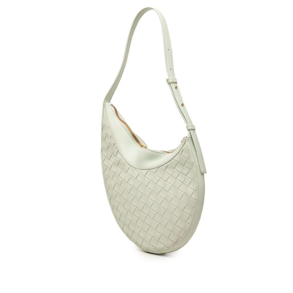 Bottega Veneta Small Nappa Intrecciato Drop Hobo Green Leather Very good - Back View