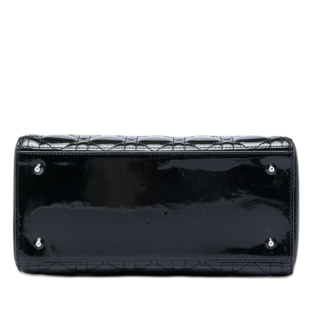 Dior Medium Patent Cannage Lady Dior Black Leather Very good condition - Inside View
