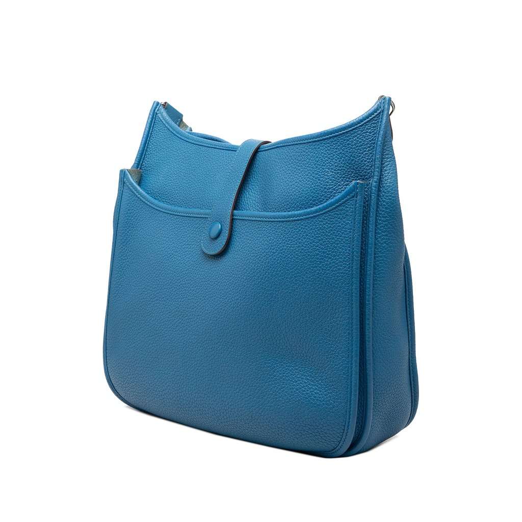 Hermès Clemence Evelyne III 33 Blue Leather Very good condition - Back View
