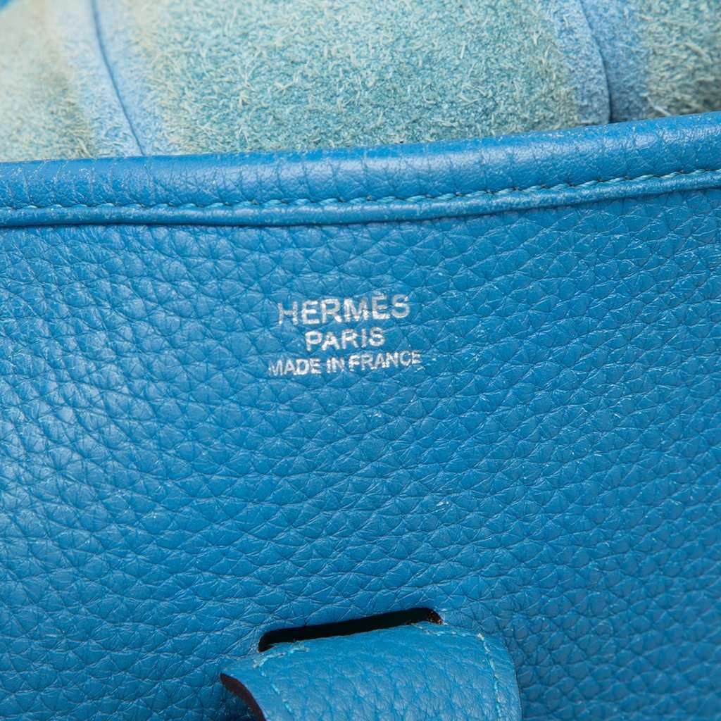 Hermès Clemence Evelyne III 33 Blue Leather Very good condition - Box View