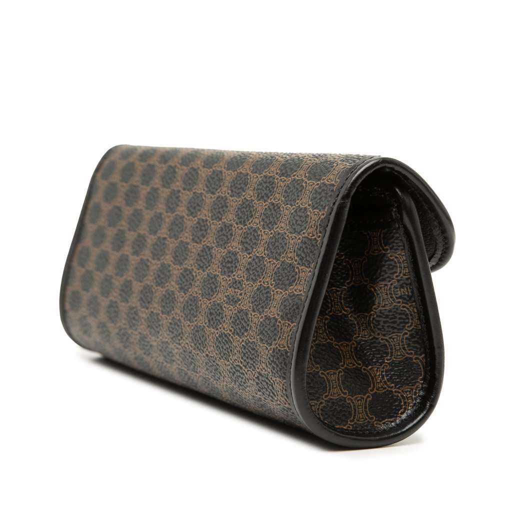 Celine Macadam Coated Canvas Clutch Black Very good condition - Back View