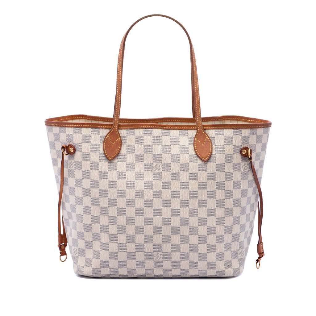 Louis Vuitton Damier Azur Neverfull MM White Very good condition - Front View