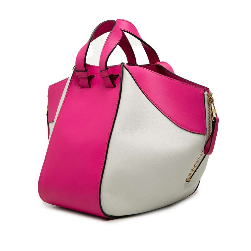 LOEWE Small Bicolor Calfskin Hammock Bag Pink Leather Very good condition - Back View
