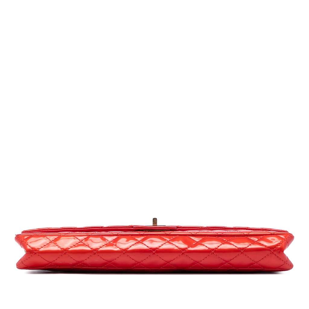 Chanel Quilted Patent Reissue 2.55 East West Single Flap Red Leather Very good condition - Inside View
