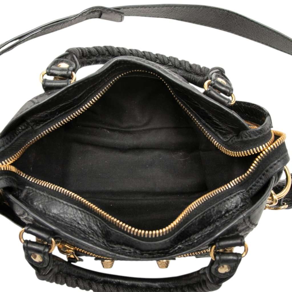 Balenciaga Mini Lambskin Motocross Giant 21 City Satchel Black Leather Very good - Model View