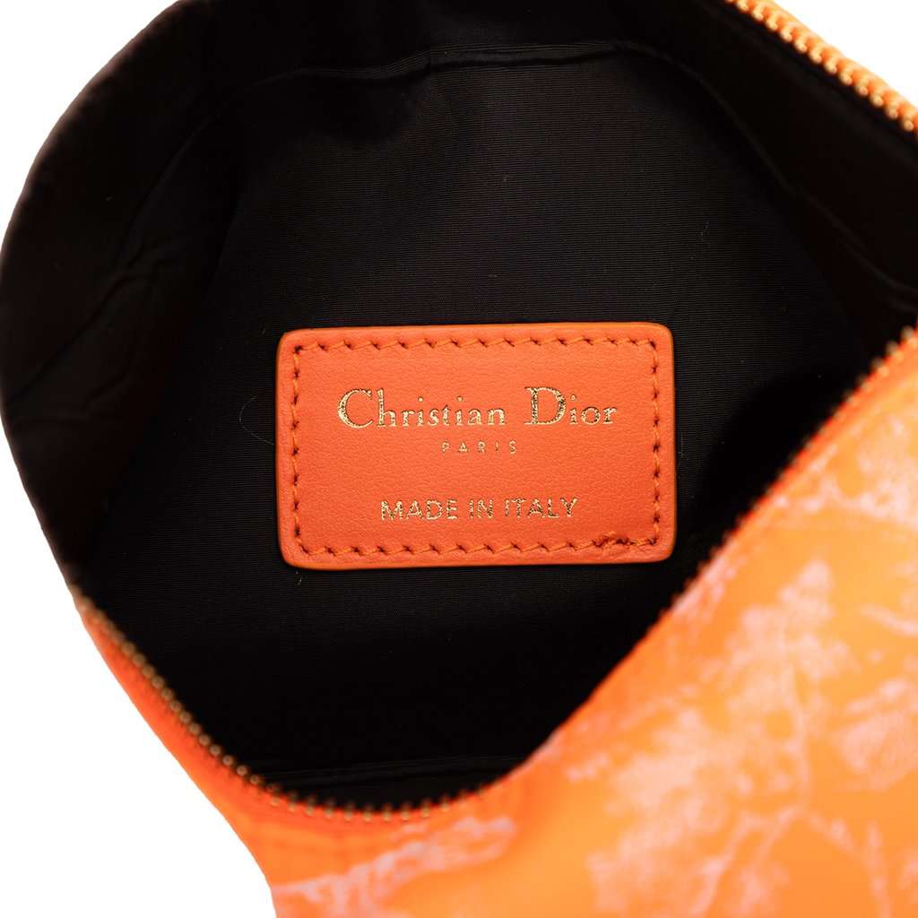 Dior Small Technical Fabric Toile de Jouy Reverse DiorTravel Nomad Pouch Orange Very good condition - Box View