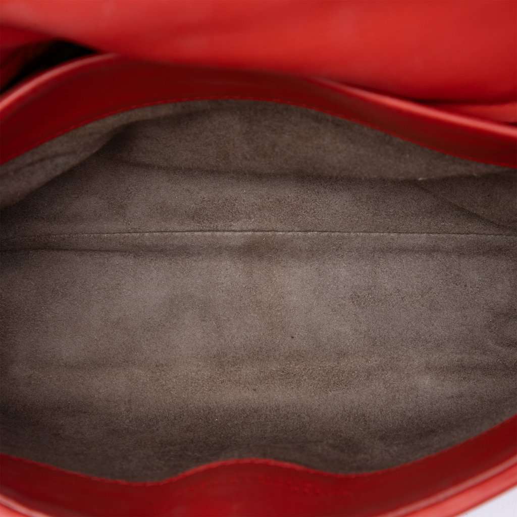 Bottega Veneta Small Nappa and Patent Intrecciato Olimpia Shoulder Bag Red Leather Very good - Model View