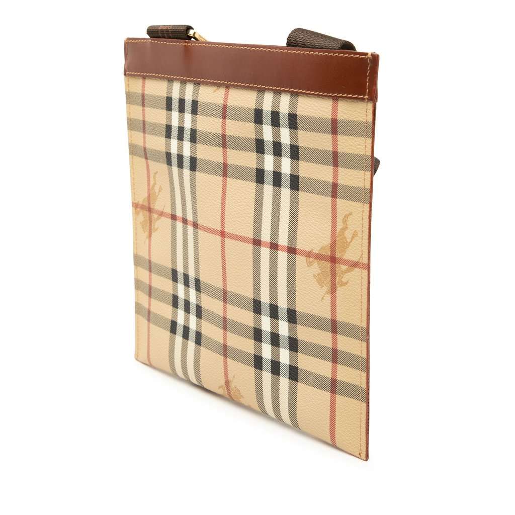 Burberry Haymarket Check Coated Canvas Crossbody Beige Very good - Back View