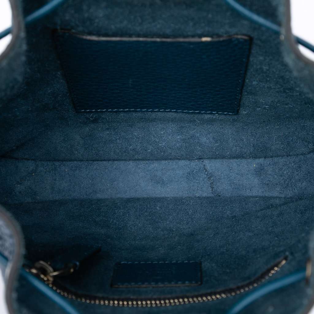 Valentino Small Grained Calfskin Rockstud Bucket Bag Blue Leather Very good - Model View