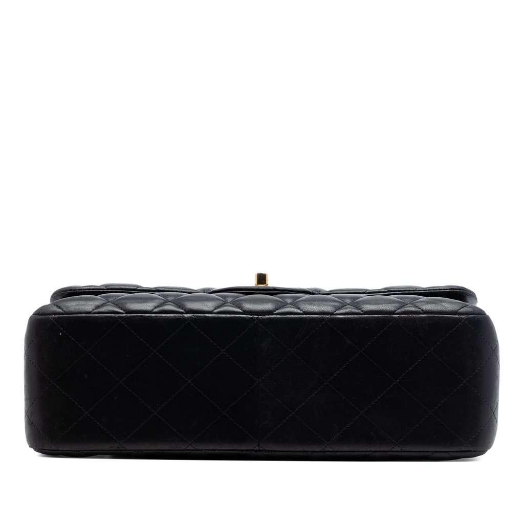 Chanel Jumbo Classic Lambskin Double Flap Black Leather Very good - Inside View