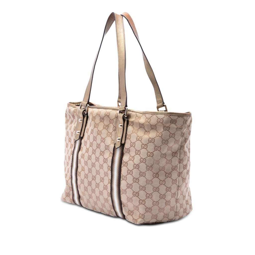 Gucci Large GG Canvas Jolicoeur Tote Beige Very good condition - Back View