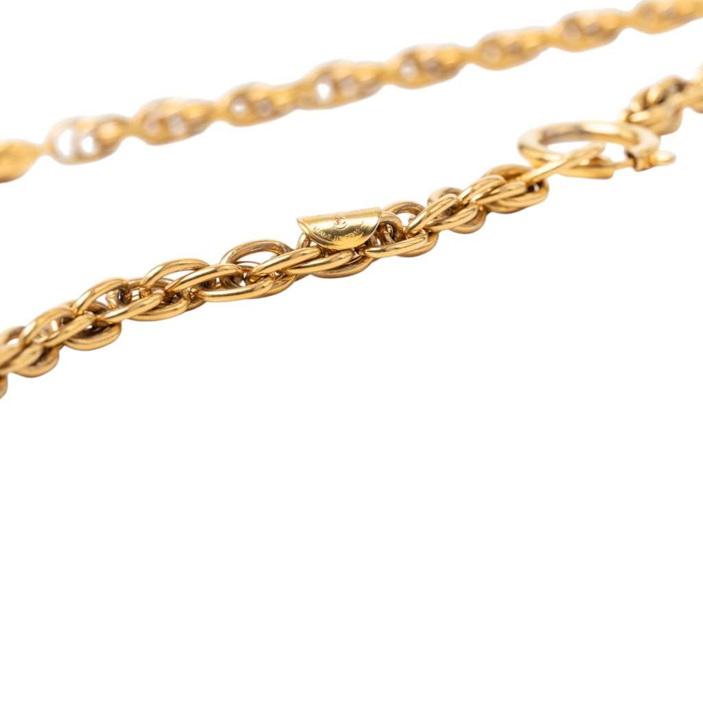 Chanel CC Gold Plated Medallion Chain Necklace Gold Metal Very good condition - Box View
