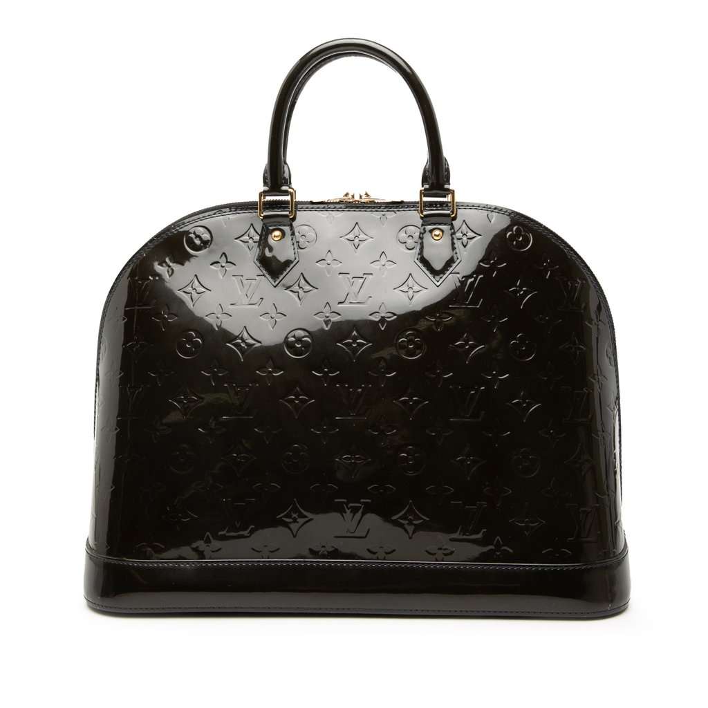 Louis Vuitton Monogram Vernis Alma GM Blue Leather Very good - Front View