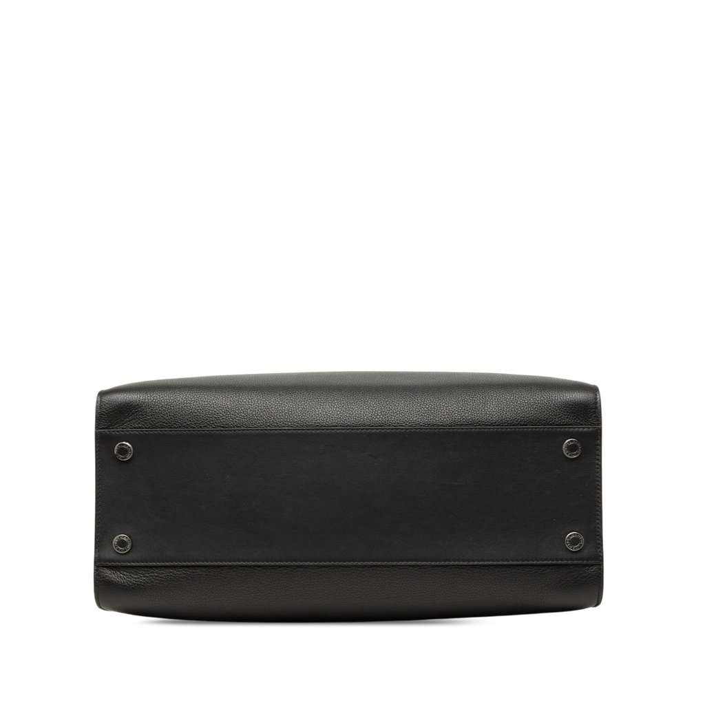 Bvlgari Leather Logo Satchel Black Leather Very good - Inside View