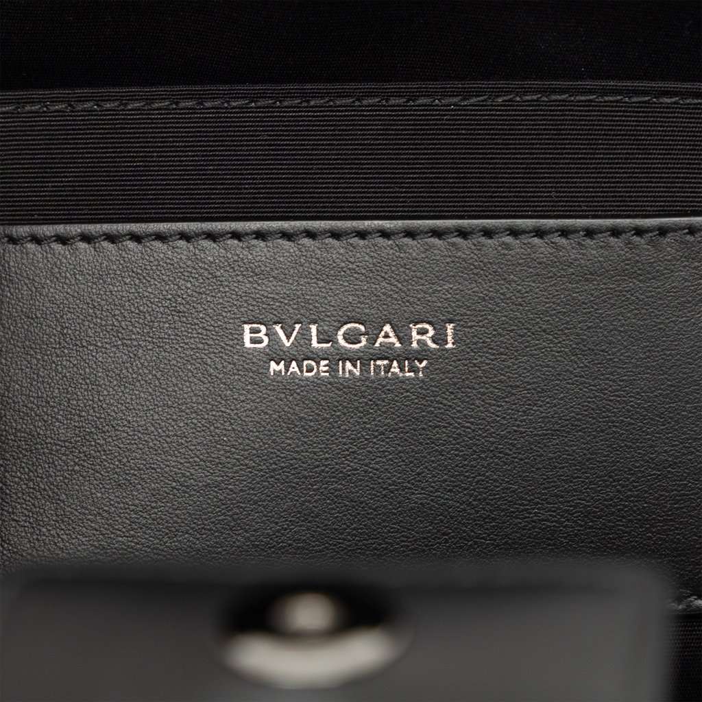 Bvlgari Leather Logo Satchel Black Leather Very good - Box View
