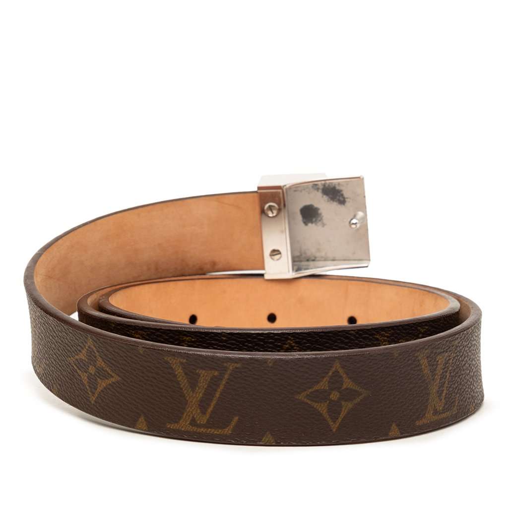 Louis Vuitton Monogram Carre Belt Brown Never worn, with tag - Inside View