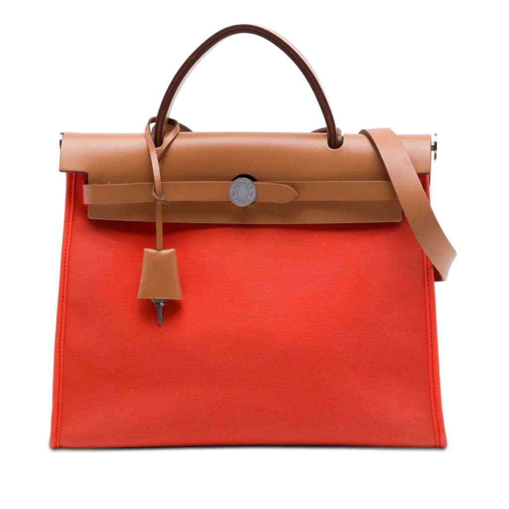 Hermès Toile Herbag Zip 31 Orange Very good - Front View