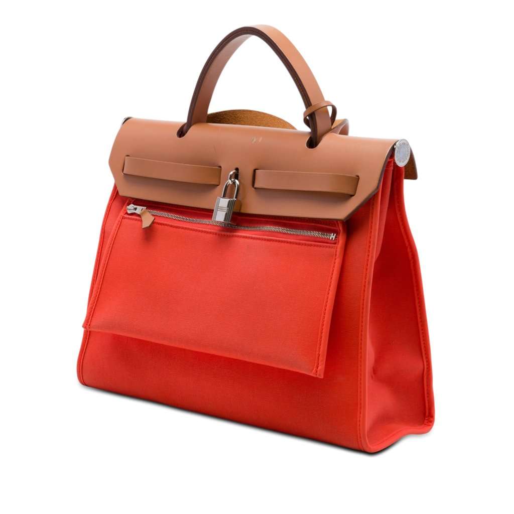 Hermès Toile Herbag Zip 31 Orange Very good - Back View
