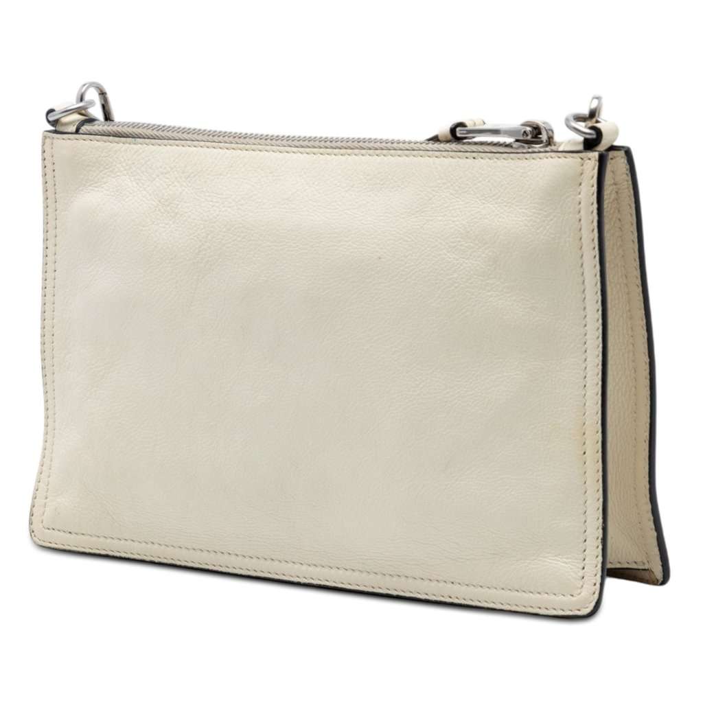 Prada Glace Calf Etiquette Crossbody White Leather Very good condition - Back View