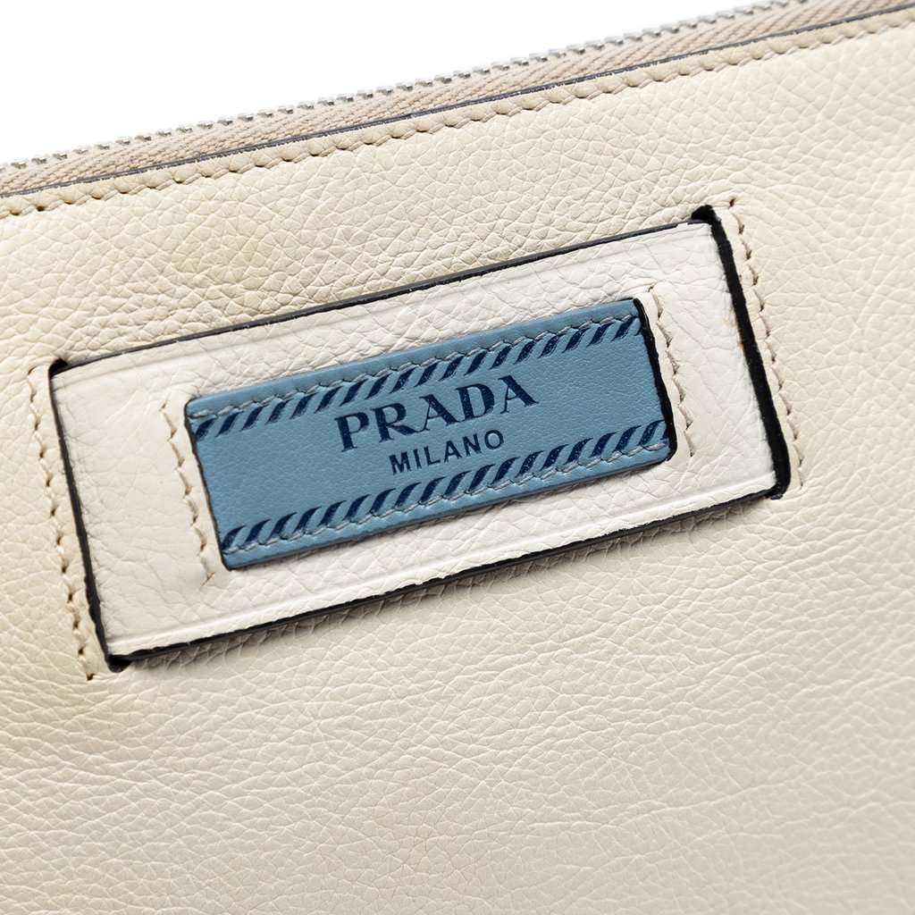 Prada Glace Calf Etiquette Crossbody White Leather Very good condition - Box View