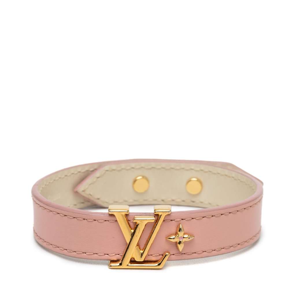 Louis Vuitton Leather LV Iconic Bracelet Pink Leather Very good condition - Front View
