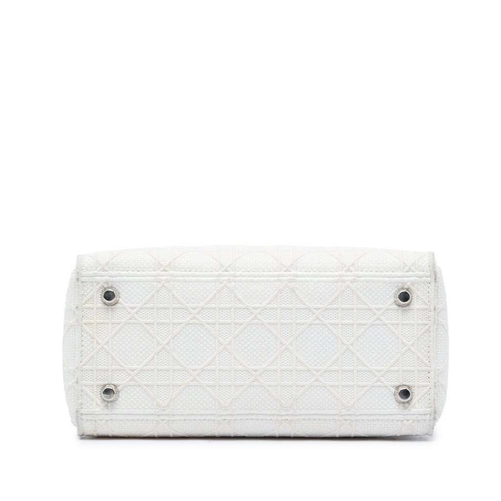 Dior Medium Embroidered Canvas Cannage Lady D Lite White Very good condition - Inside View