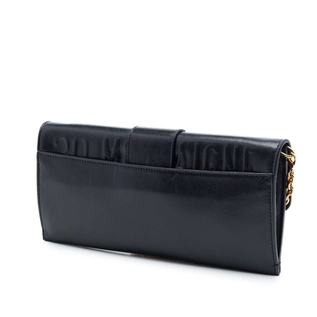 Dior Leather Montaigne 30 Clutch with Chain Black Leather Very good - Back View