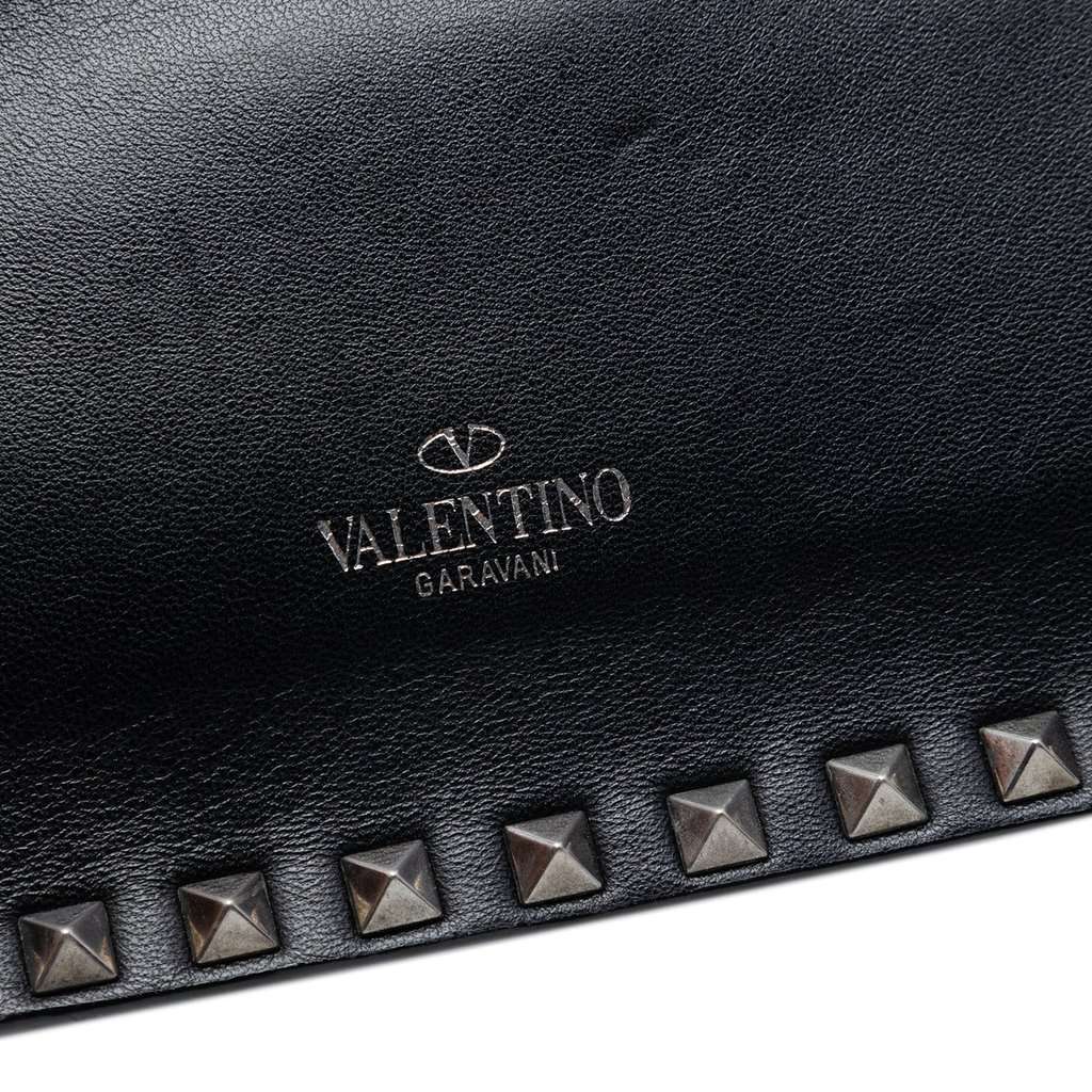Valentino Nappa Rockstud Wristlet Clutch Black Leather Very good - Box View