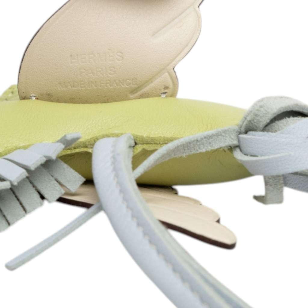 Hermès Milo Lambskin and Swift Grigri Rodeo Pegase Bag Charm PM Green Leather Very good condition - Inside View