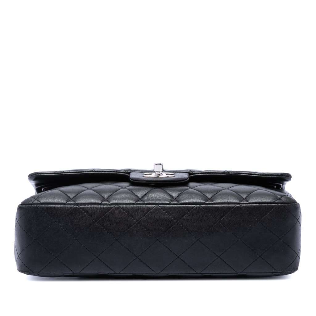 Chanel Medium Classic Lambskin Double Flap Black Leather Very good condition - Inside View
