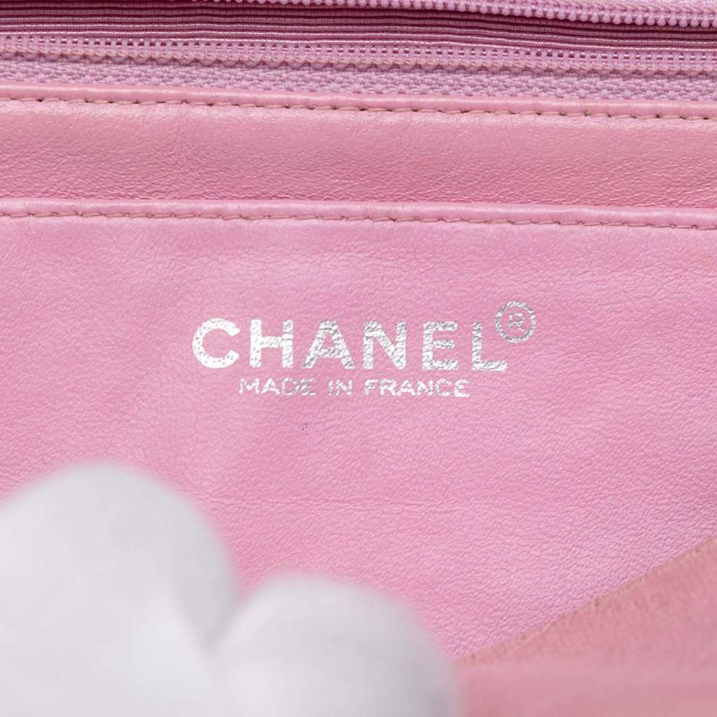 Chanel Medium Classic Jersey Single Flap Pink Very good condition - Box View