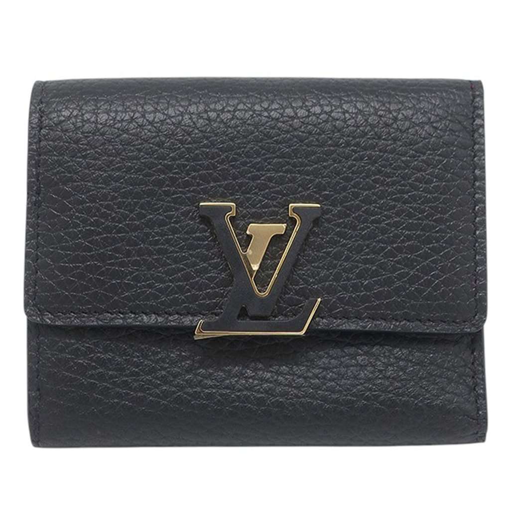 Louis Vuitton Taurillon Capucines Compact Wallet XS Black Leather Very good condition - Front View