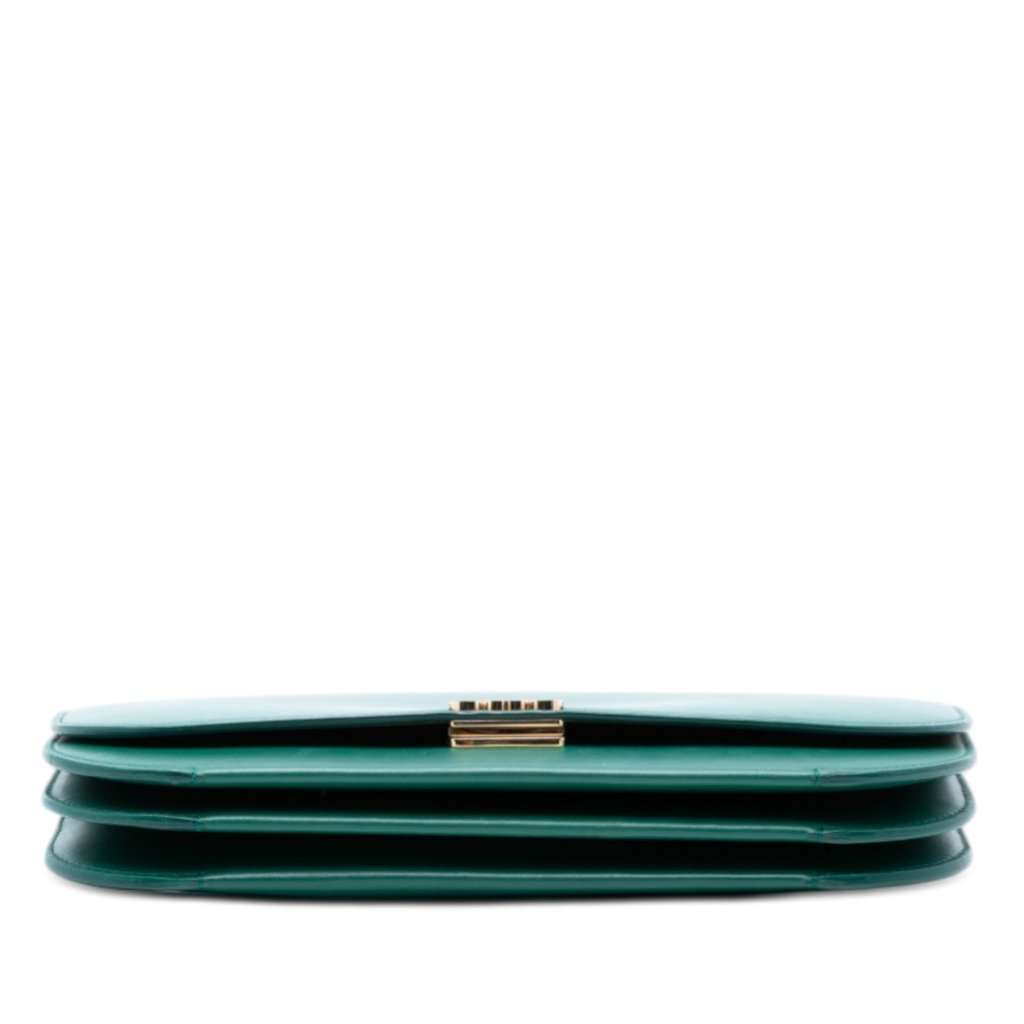 Loewe Smooth Leather Goya Long Shoulder Bag Green Leather Very good condition - Inside View
