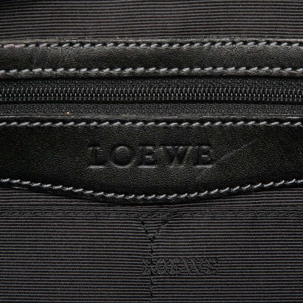 LOEWE Embossed Leather Senda Handbag Black Leather Very good - Box View