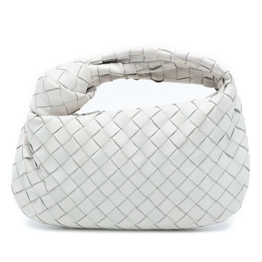 Bottega Veneta Mini Nappa Intrecciato Jodie White Leather Very good condition - Front View