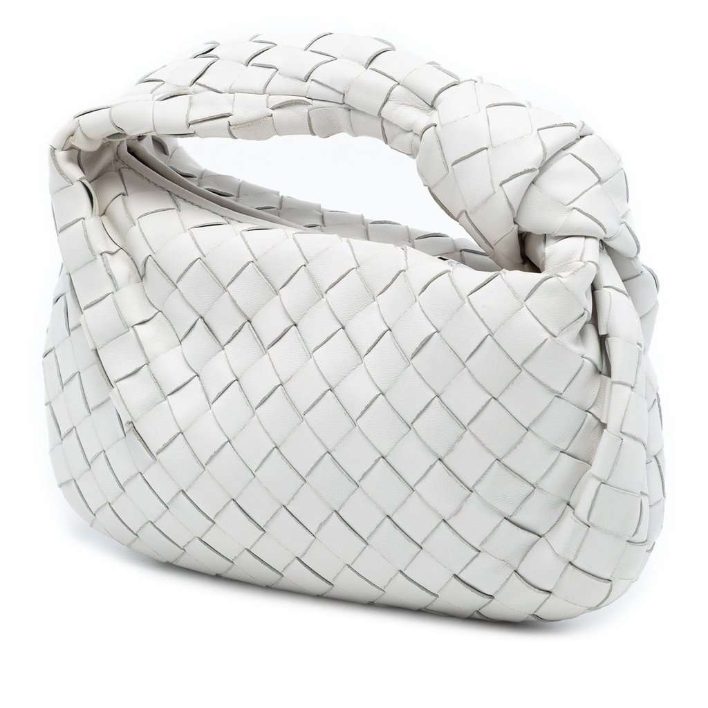Bottega Veneta Mini Nappa Intrecciato Jodie White Leather Very good condition - Back View