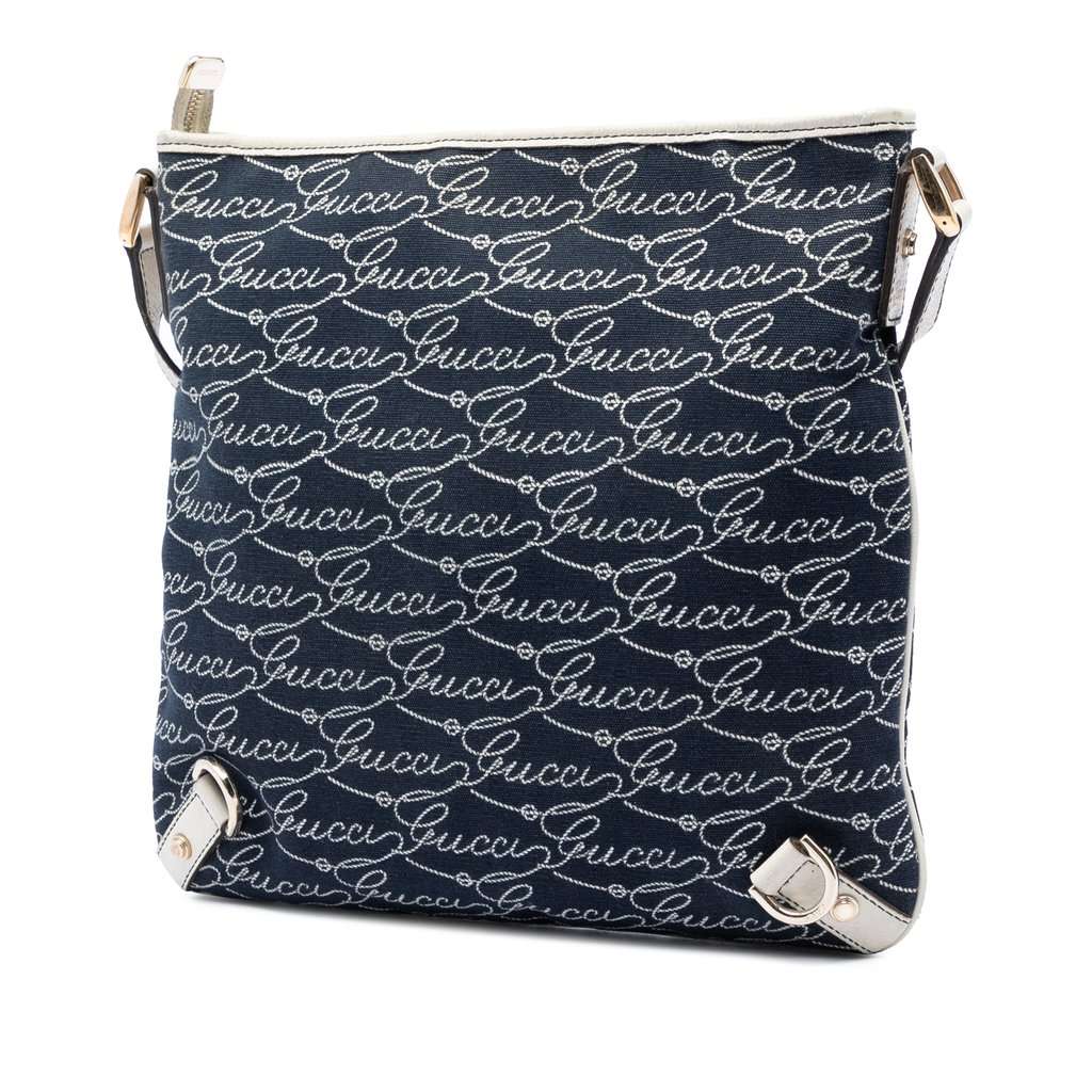 Gucci 85th Anniversary Denim Abbey D Ring Crossbody Blue Very good condition - Back View