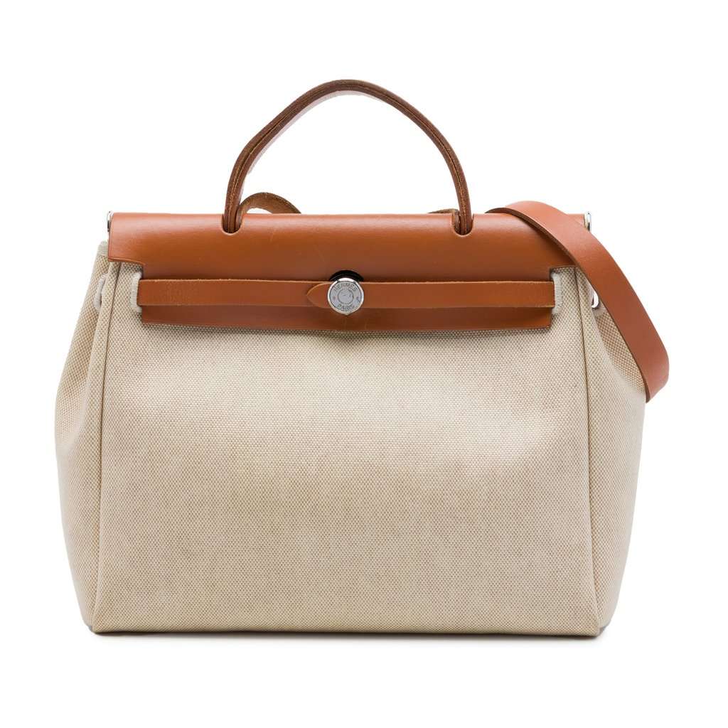 Hermès Toile Herbag PM Beige Very good condition - Front View