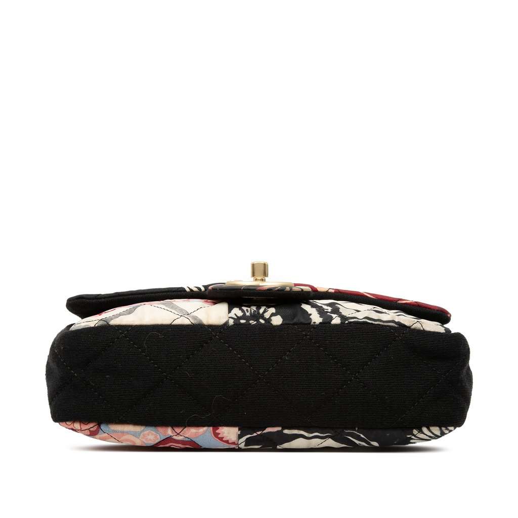 Chanel Mini Rectangular Printed Nylon and Jersey Patchwork Single Flap Black Very good condition - Inside View