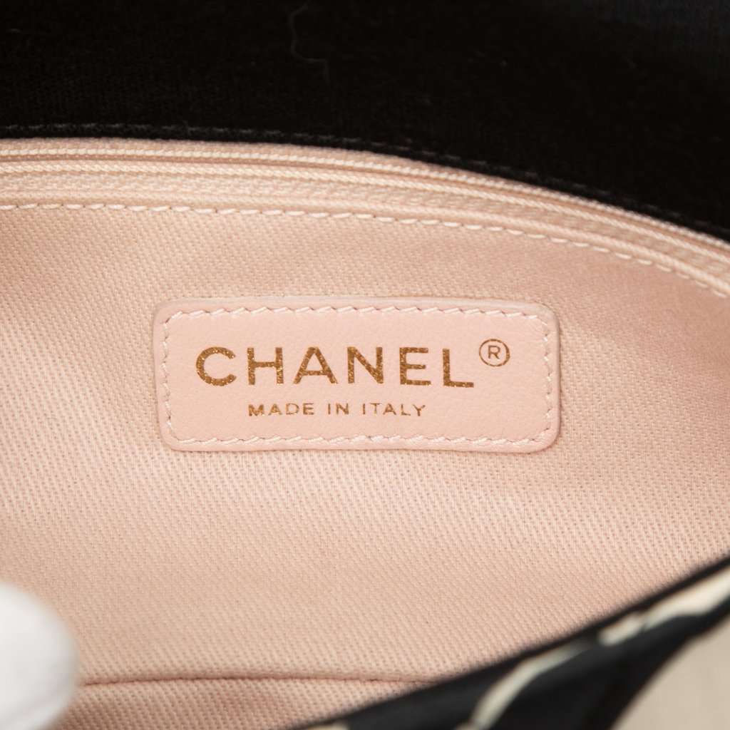 Chanel Mini Rectangular Printed Nylon and Jersey Patchwork Single Flap Black Very good condition - Box View