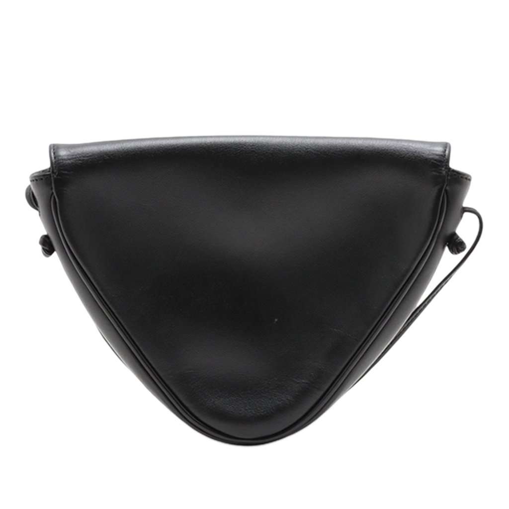 Celine Smooth Calfskin Logo Triangle Crossbody Black Leather Very good condition - Back View