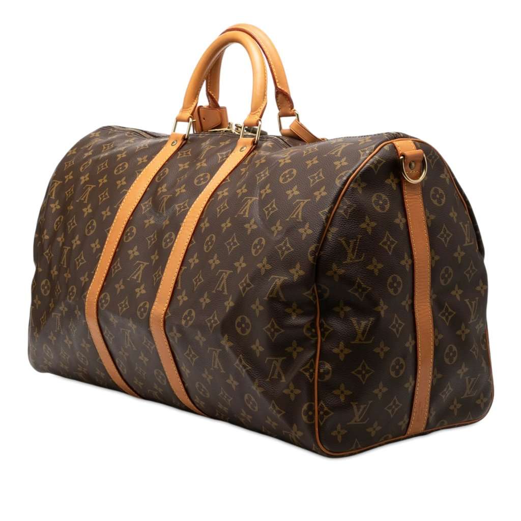 Louis Vuitton Monogram Keepall Bandouliere 55 Brown Very good - Back View