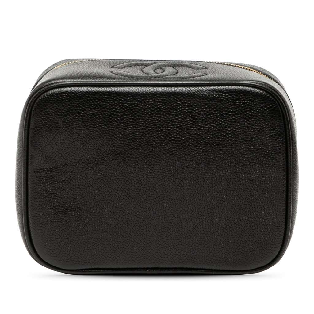Chanel CC Caviar Vanity Case Black Leather Very good condition - Inside View